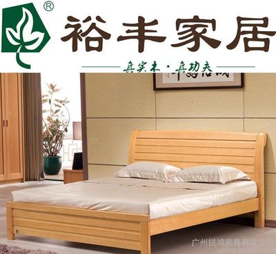 直销裕丰卧室单人床现代木床实木床榉木床1.5米 2801